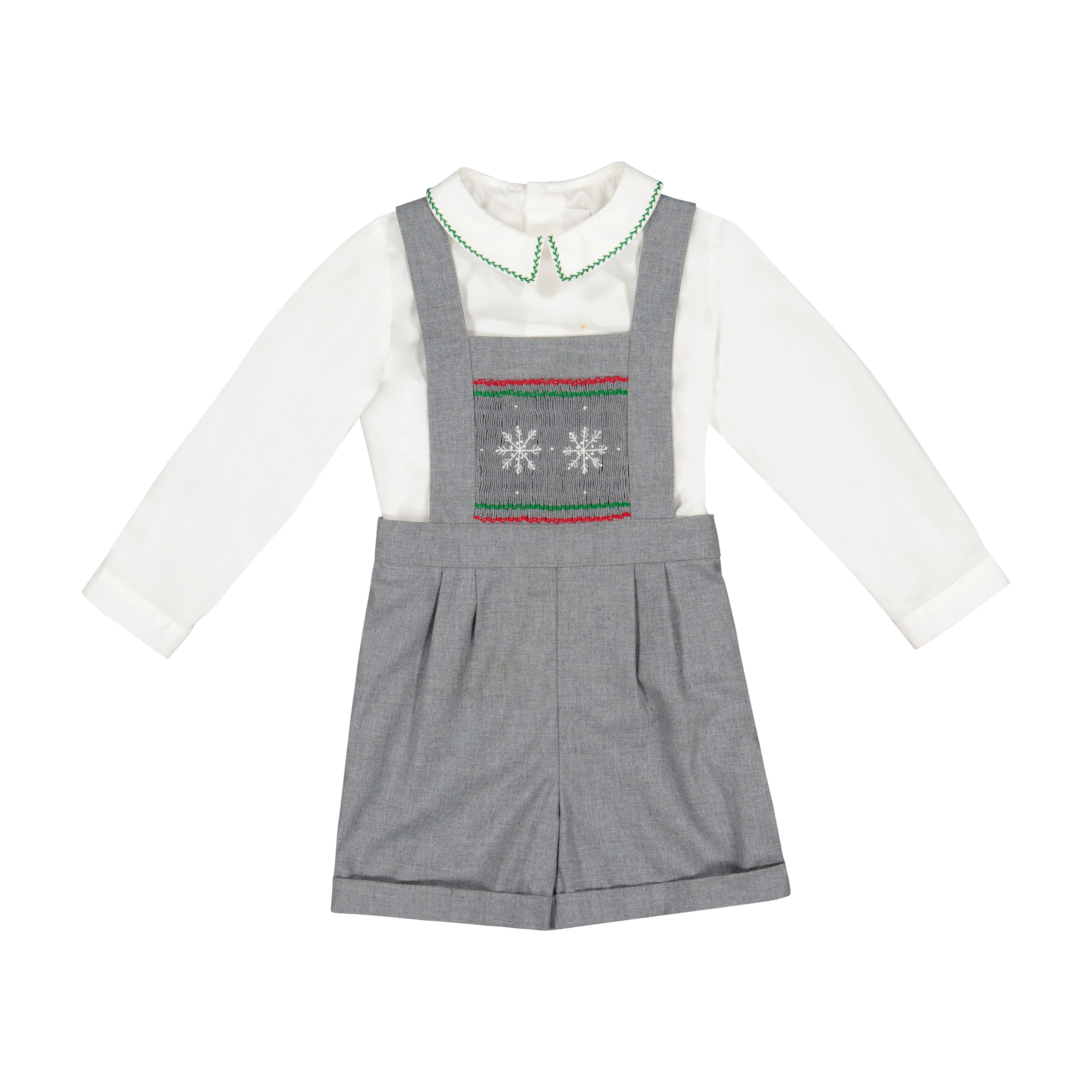 George Grey Flannel Boy Dungaree & Shirt