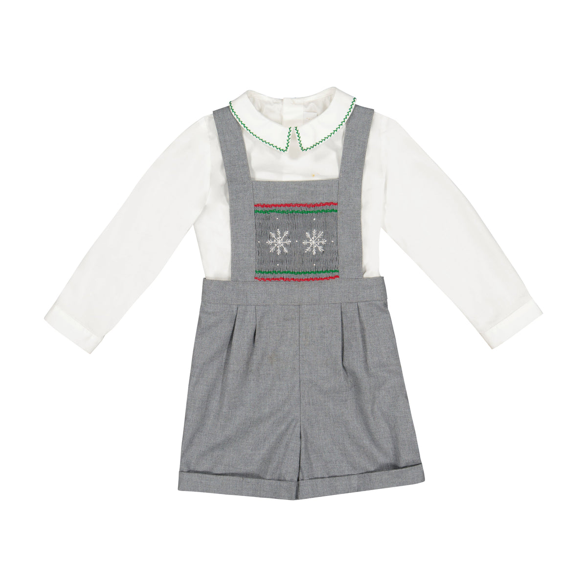 George Grey Flannel Boy Dungaree & Shirt