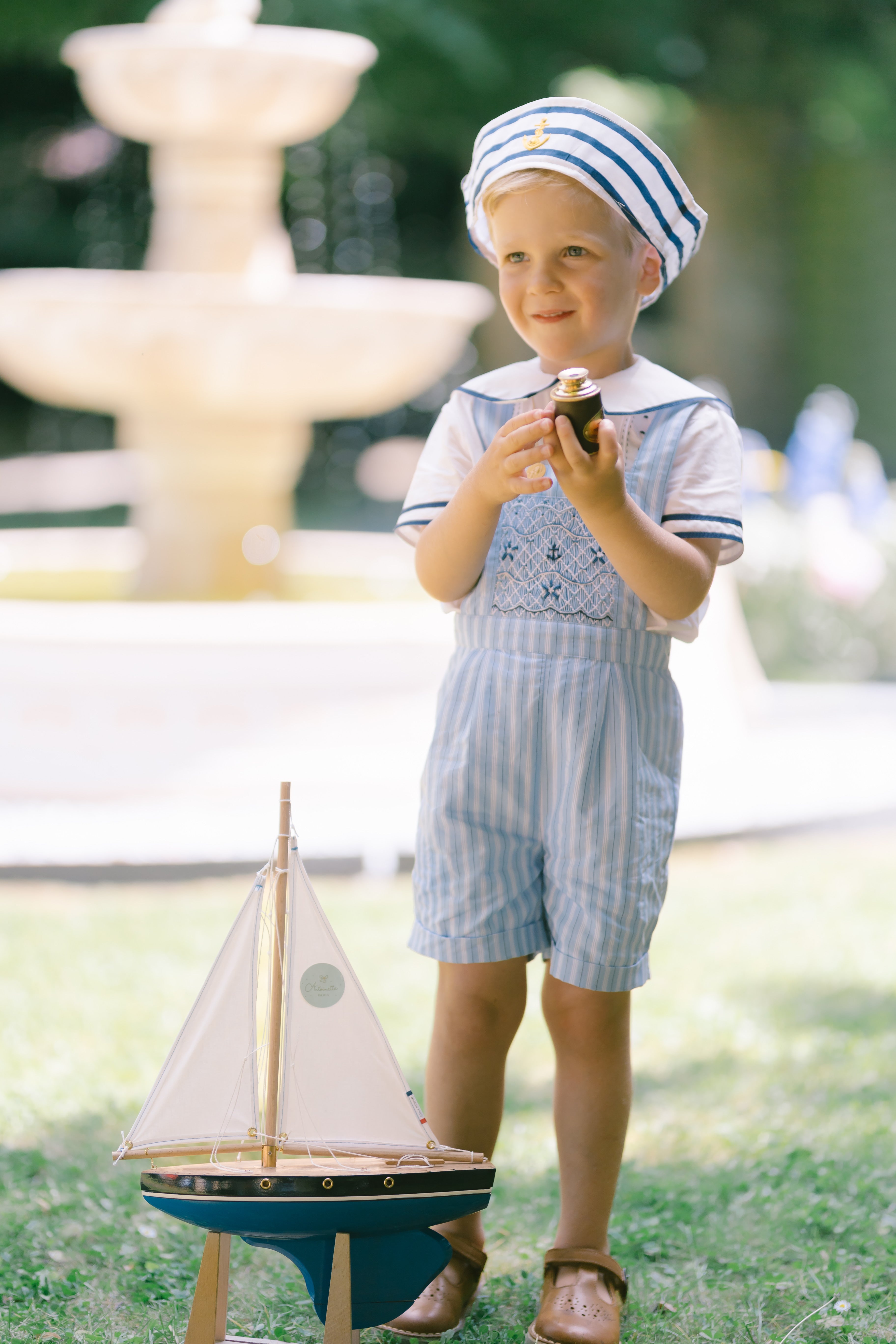 George Blue Stripe Overalls and Shirt