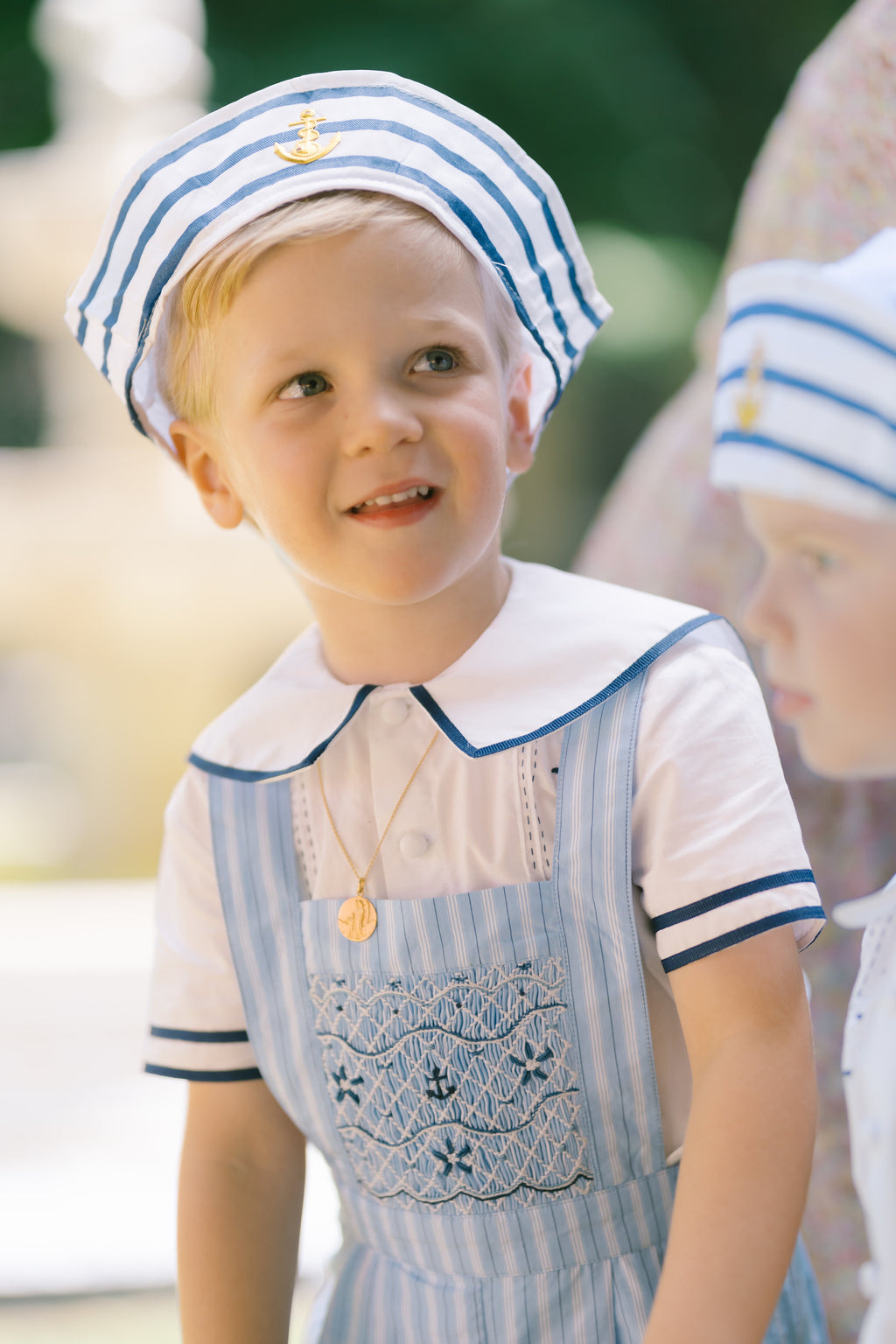 George Blue Stripe Overalls and Shirt