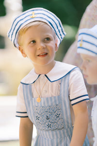 George Blue Stripe Overalls and Shirt