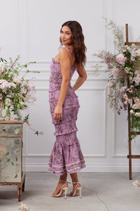 The Geranium Dress in Lilac Tapestry Rose