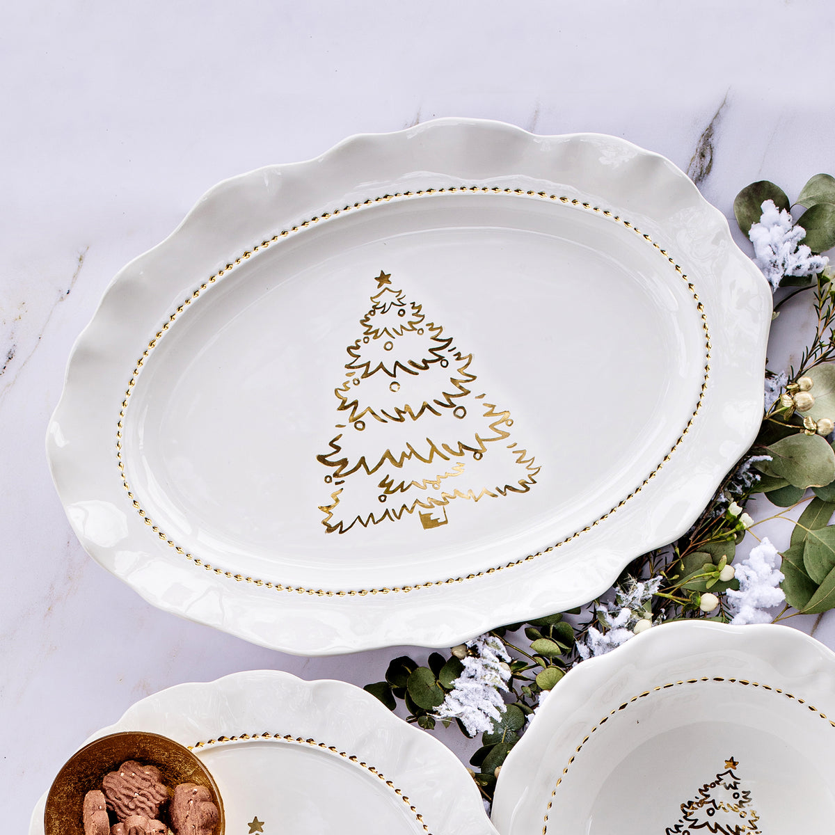 Giorno di Festa Oval Platter in White