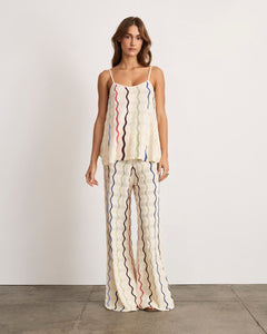 Lesley Knit Pant in Cream Multi