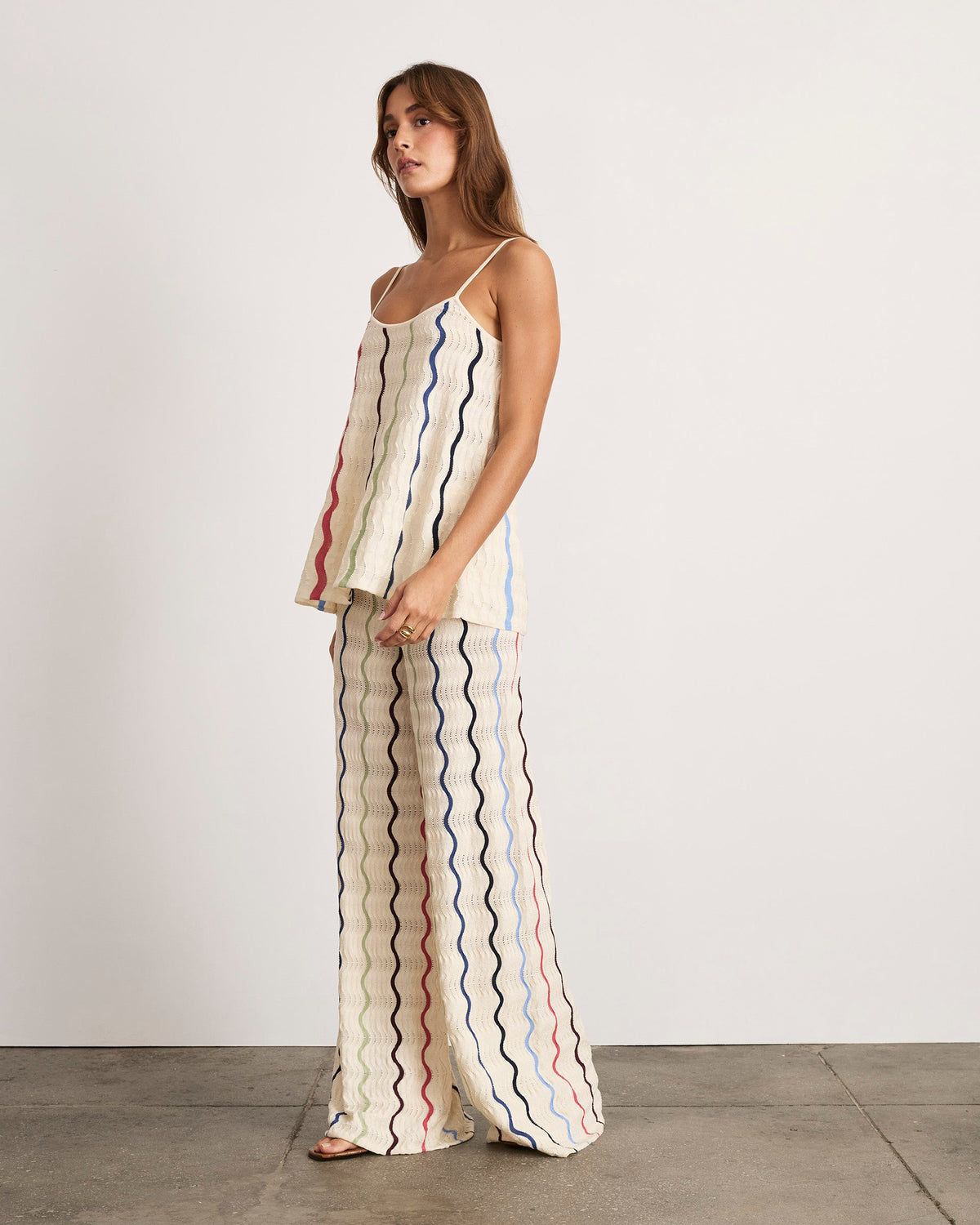 Gigi Knit Tank in Cream Multi