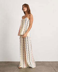 Lesley Knit Pant in Cream Multi