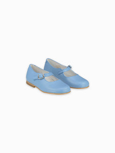 La Coqueta Mary Janes in Dusty Blue