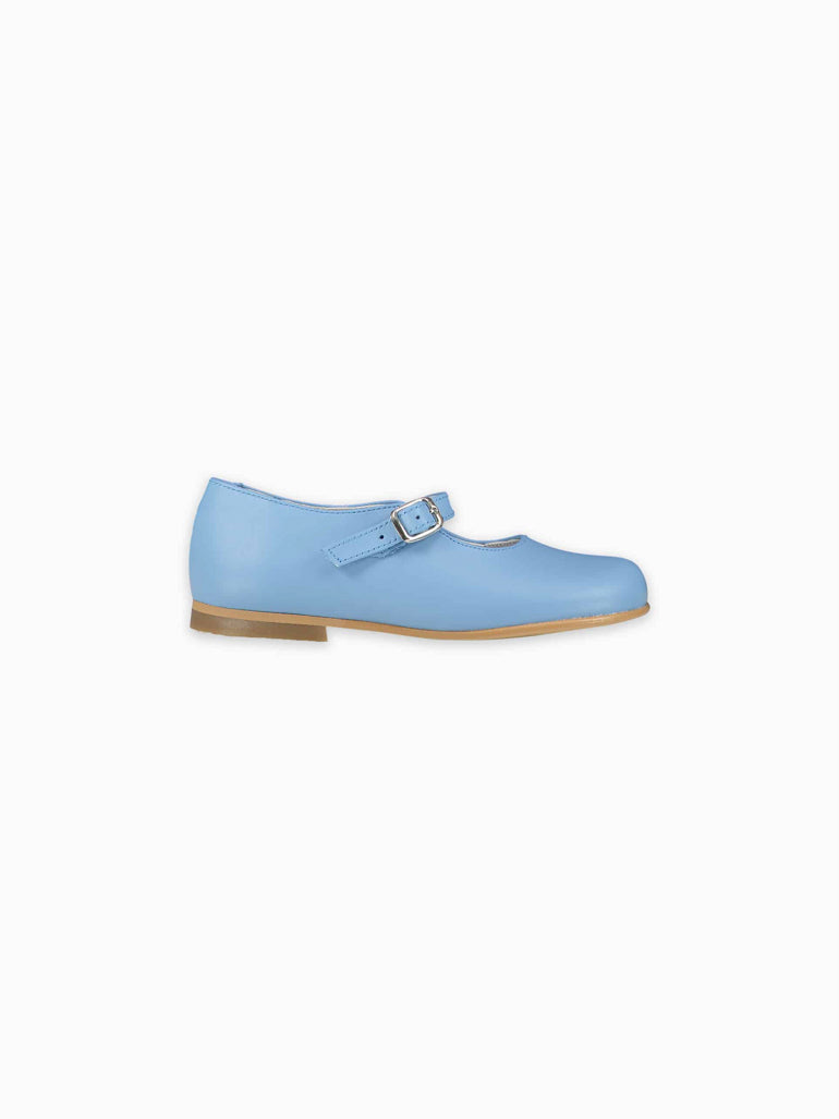 La Coqueta Mary Janes in Dusty Blue