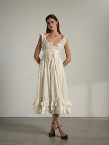 The Girona Dress in Orange Poppy Print