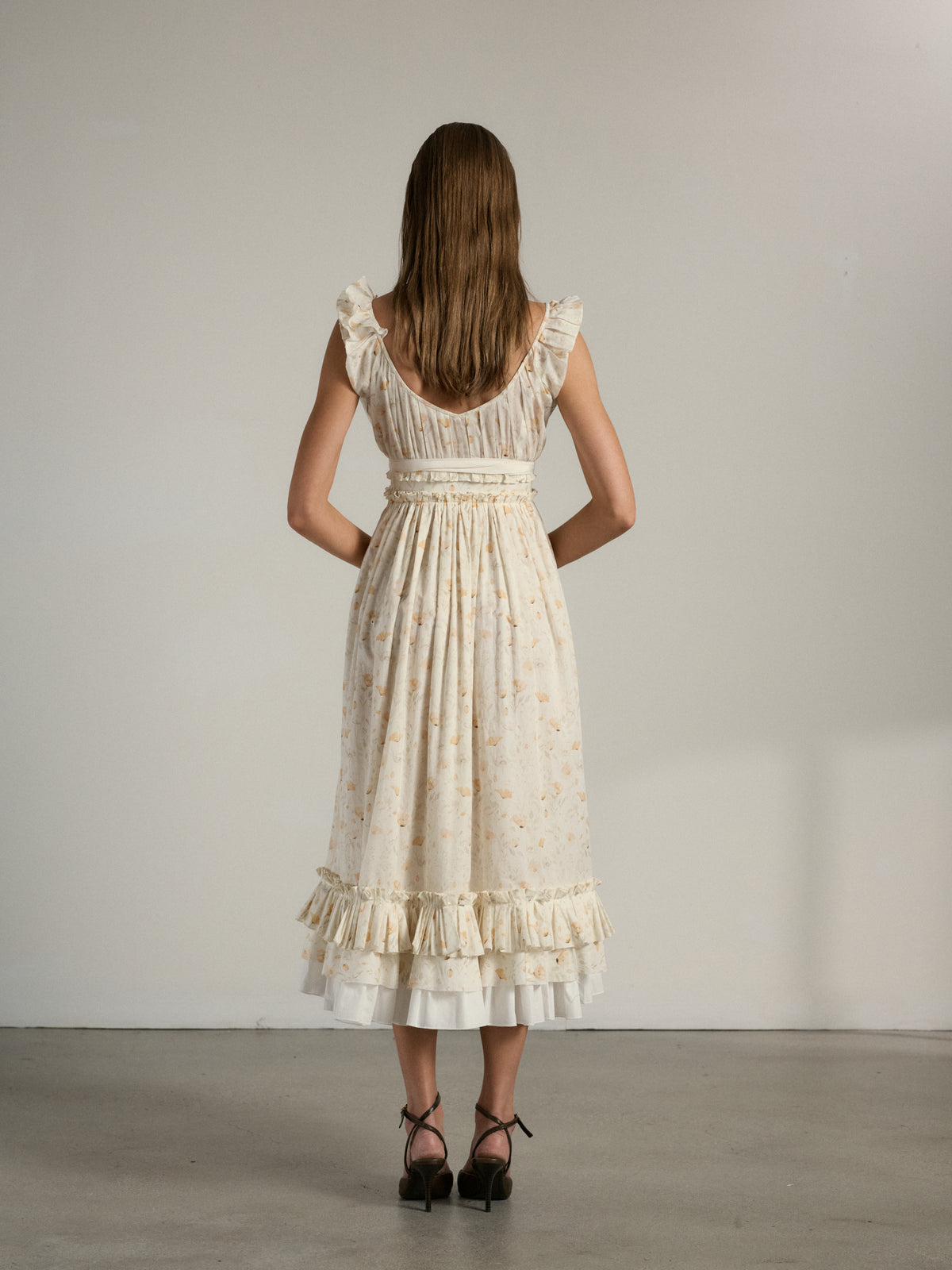 The Girona Dress in Orange Poppy Print