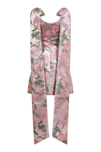 Gita Light Pink Brocade Mini Dress