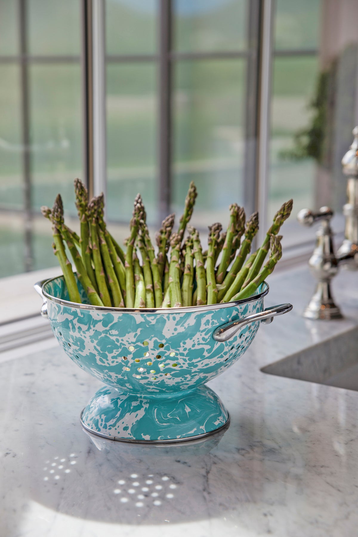 Medium Colander in Sea Glass