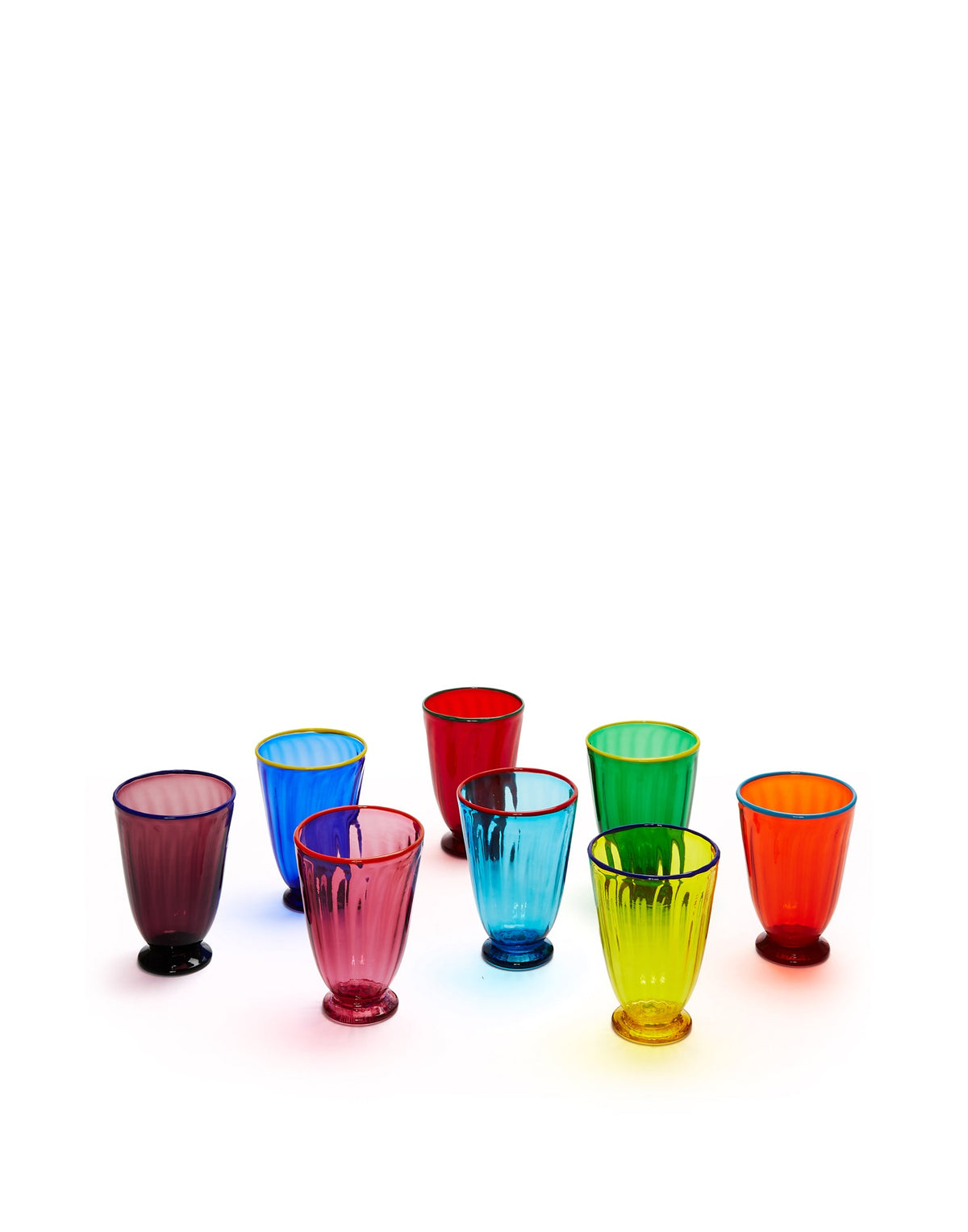 Rainbow Glasses in Mix Multicolor, Set of 8
