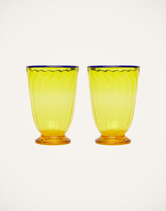 Rainbow Glasses in Yellow, Set of 2