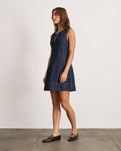 Glenda Denim Dress in Dark Indigo