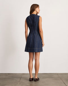 Glenda Denim Dress in Dark Indigo