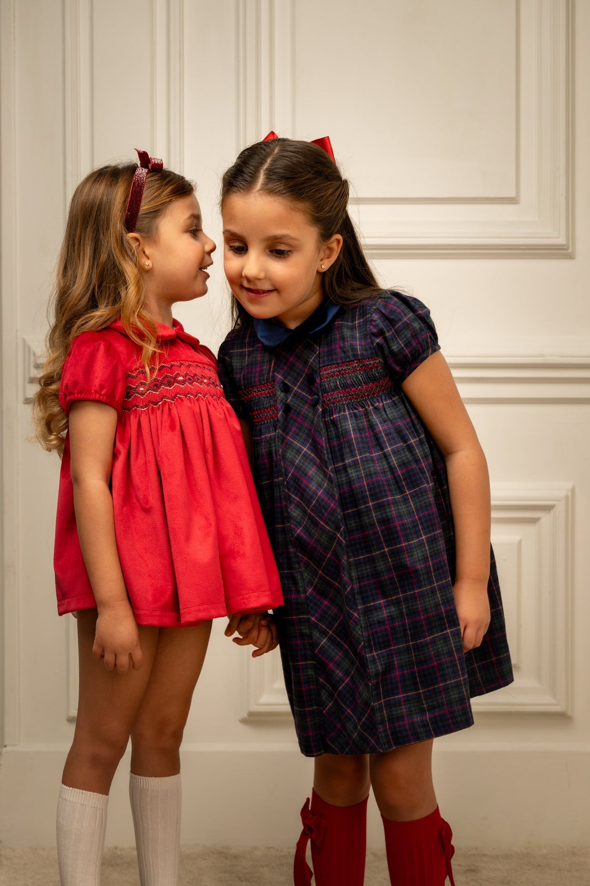 Camille Velvet Short Dress in Cherry