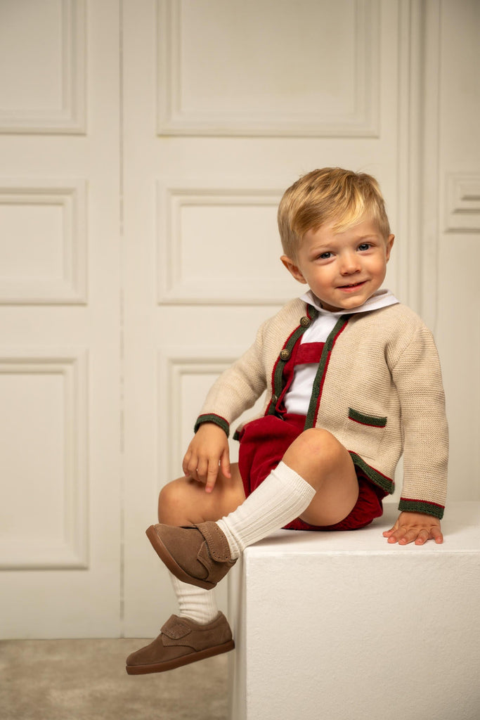 Leonardo Corduroy Romper in Cherry