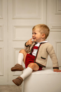 Leonardo Corduroy Romper in Cherry