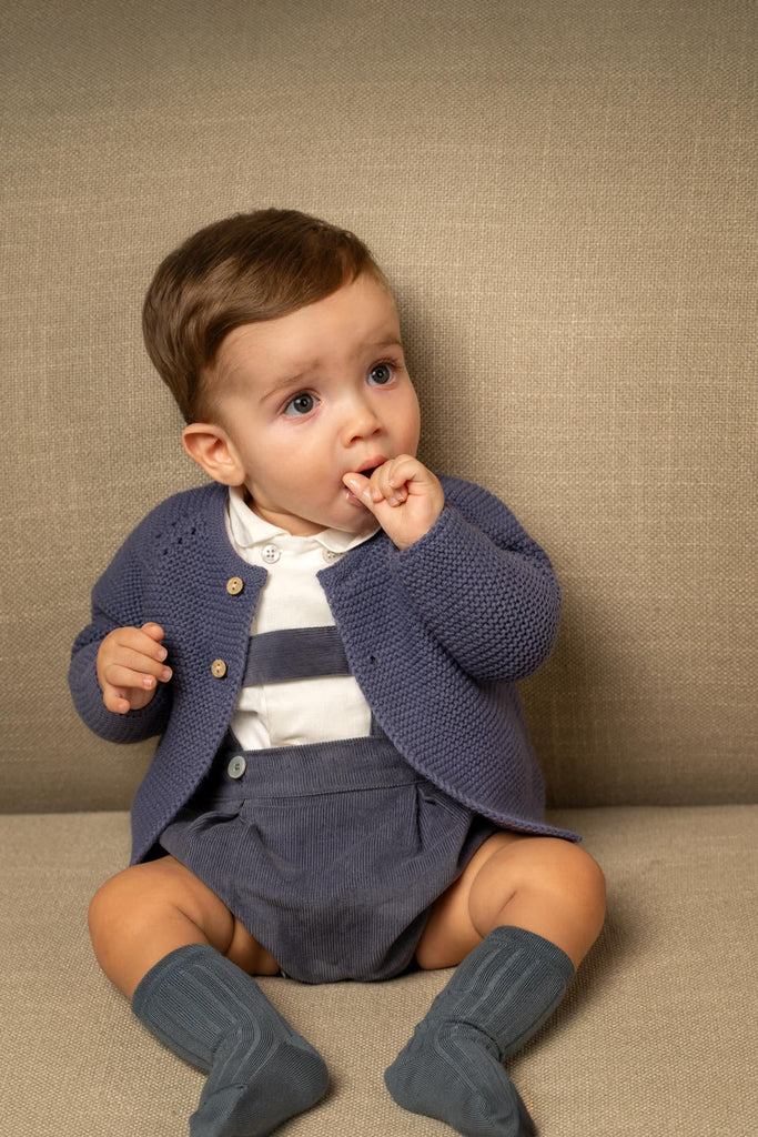Leonardo Corduroy Romper in Midnight Blue