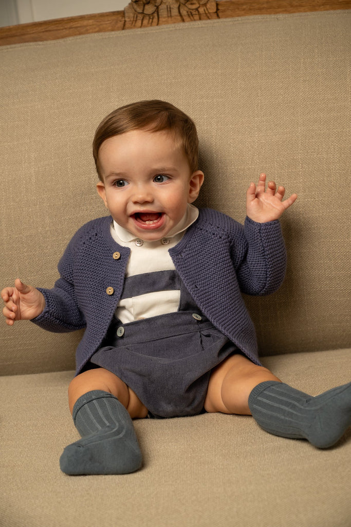 Leonardo Corduroy Romper in Midnight Blue