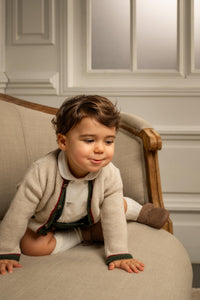 Julian Corduroy Romper in Pine Green