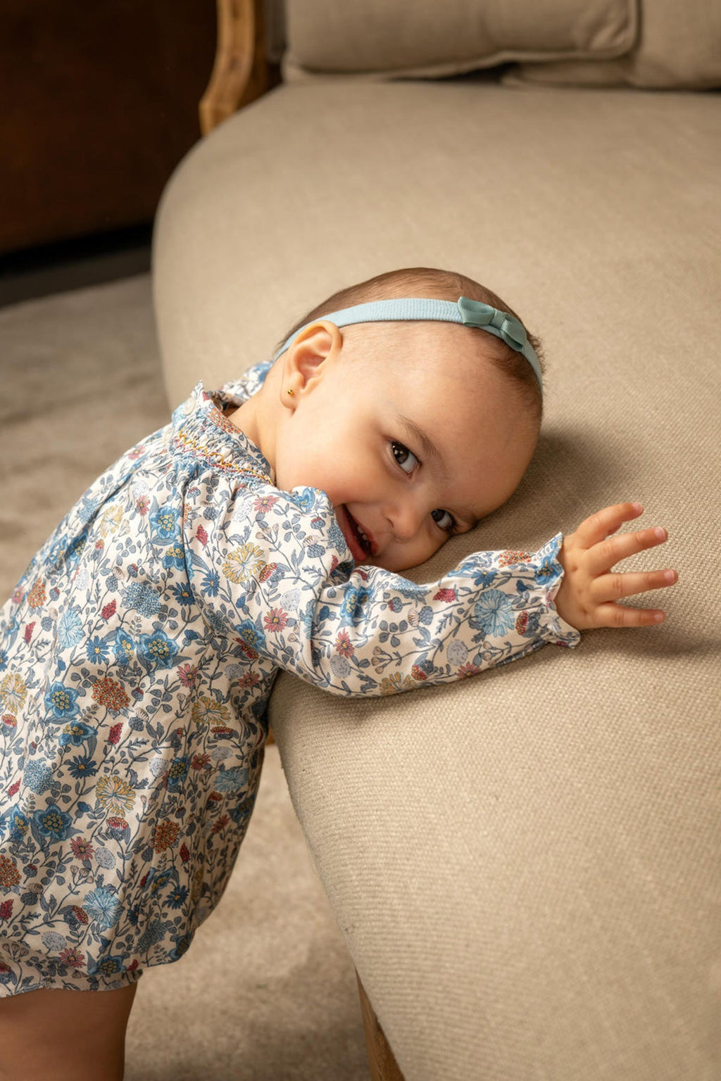 Cynthia Short Dress in Bluebell Garden