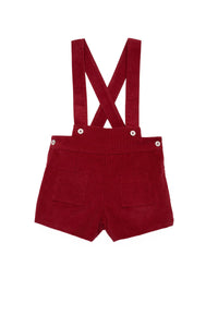 Julian Corduroy Romper in Cherry