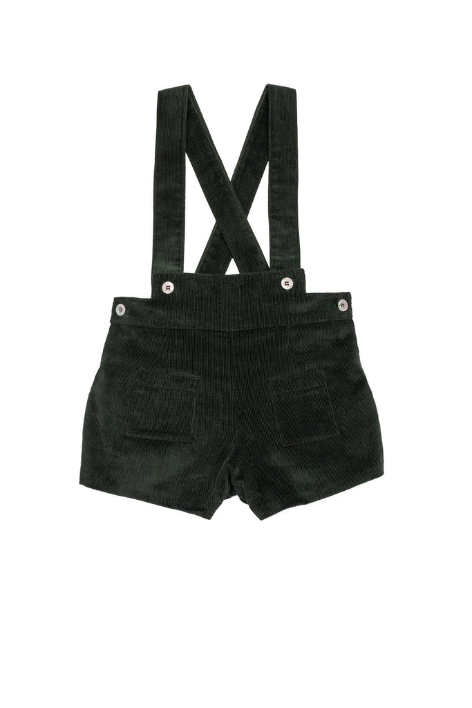 Julian Corduroy Romper in Pine Green