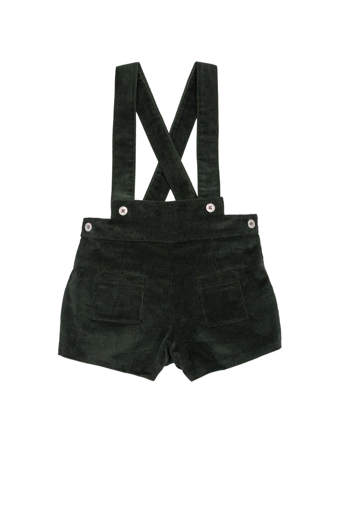 Julian Corduroy Romper in Pine Green