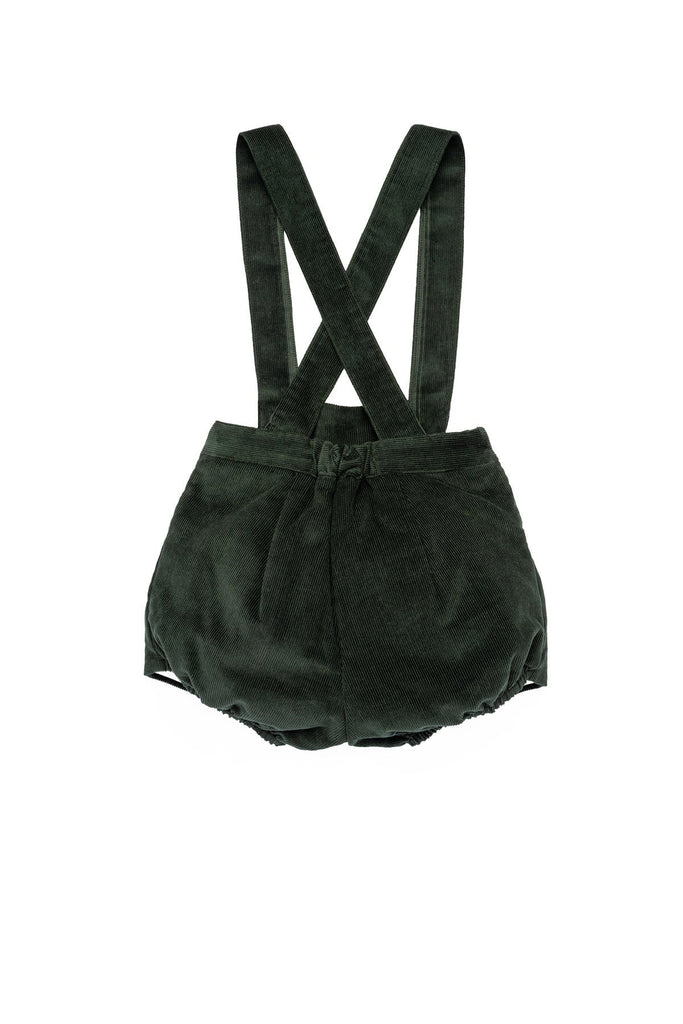 Julian Corduroy Romper in Pine Green