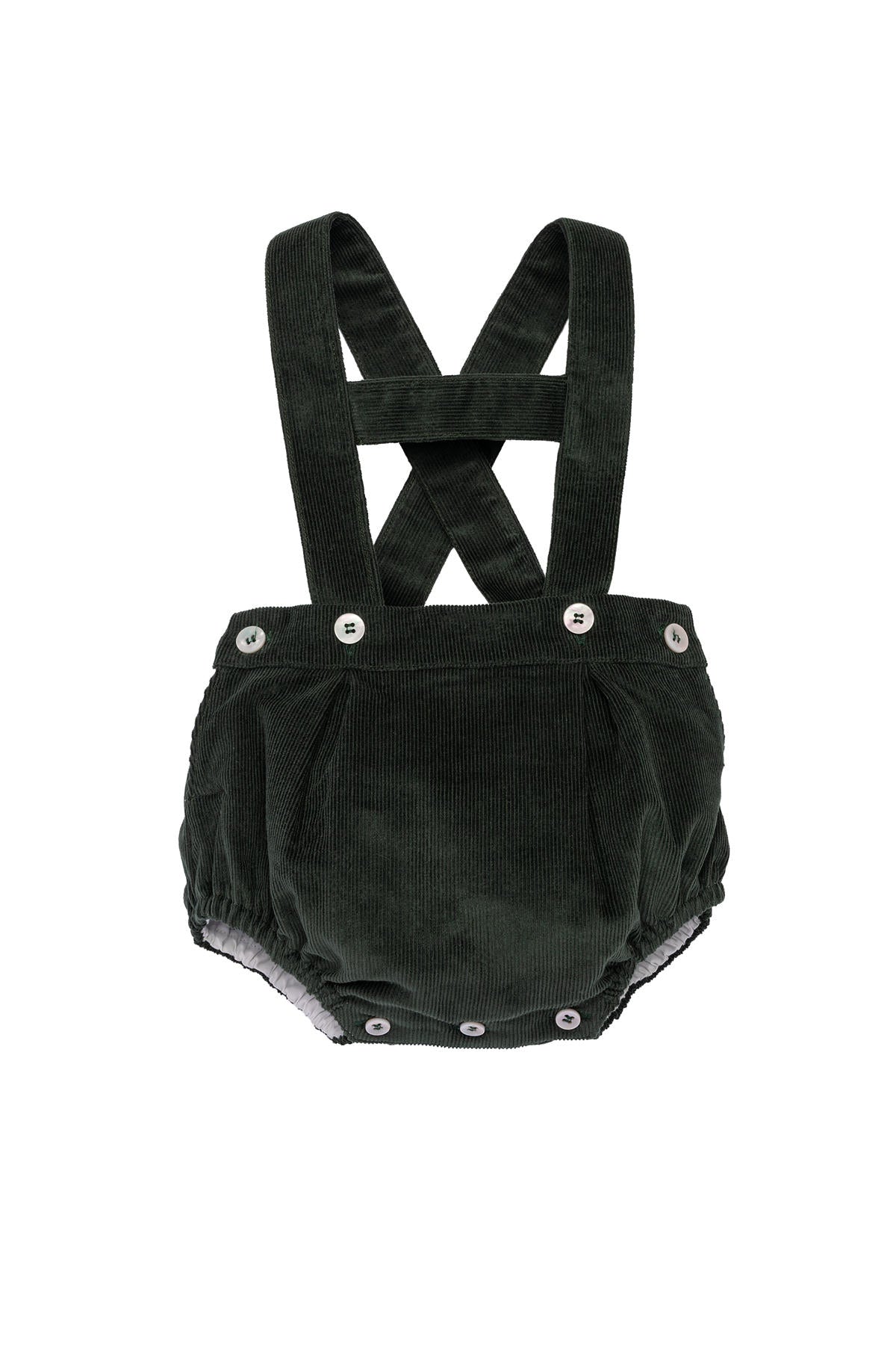 Leonardo Corduroy Romper in Pine Green