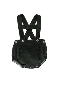 Leonardo Corduroy Romper in Pine Green