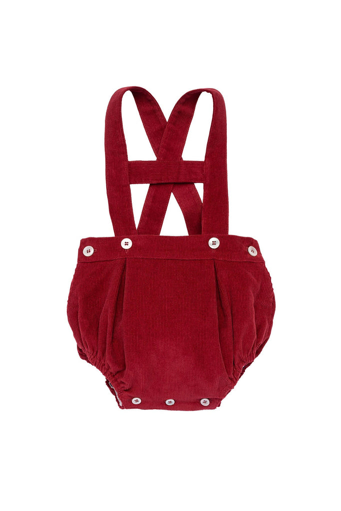 Leonardo Corduroy Romper in Cherry