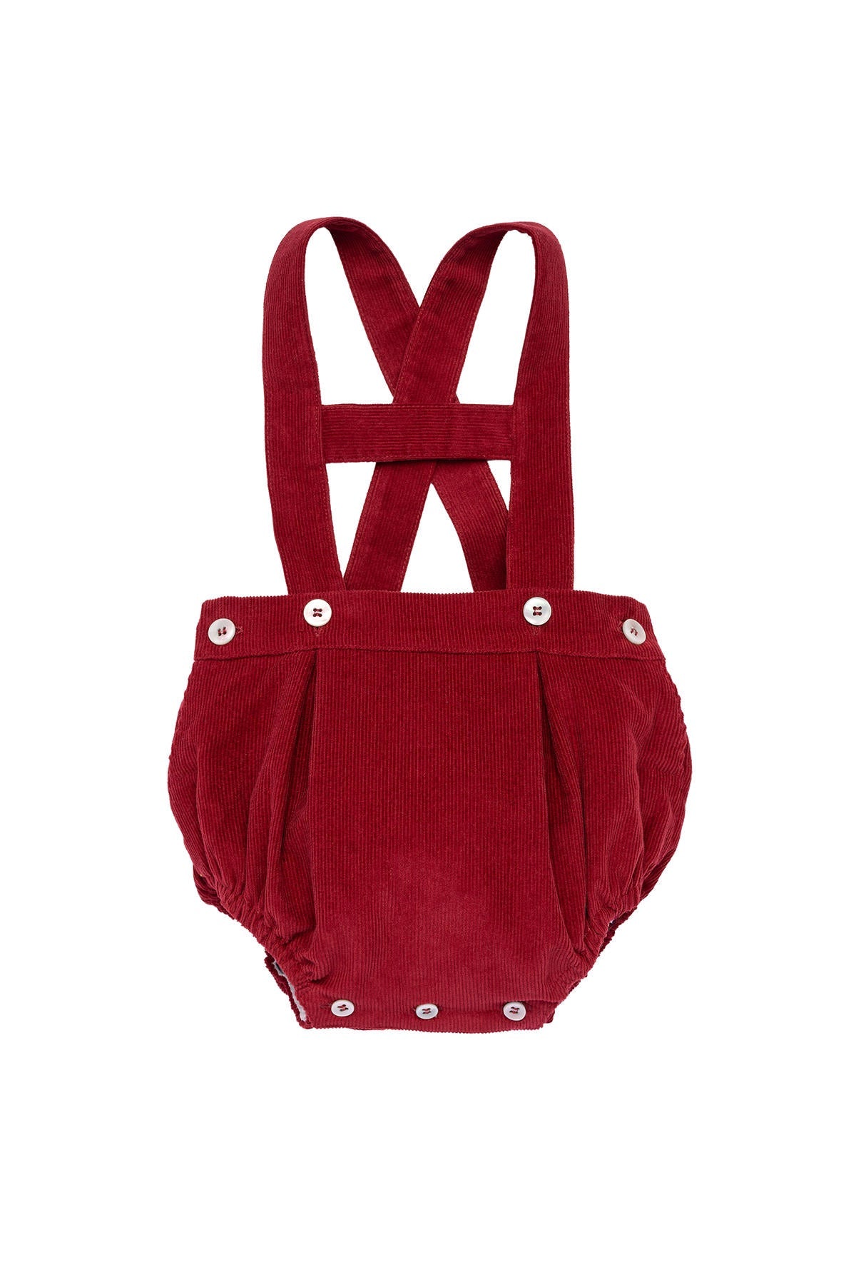 Leonardo Corduroy Romper in Cherry