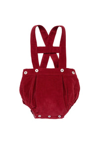 Leonardo Corduroy Romper in Cherry