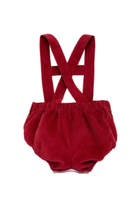 Leonardo Corduroy Romper in Cherry