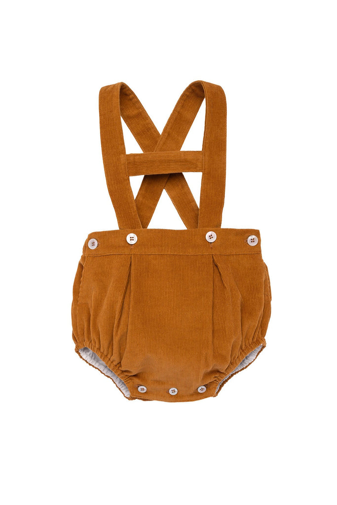 Leonardo Corduroy Romper in Caramel