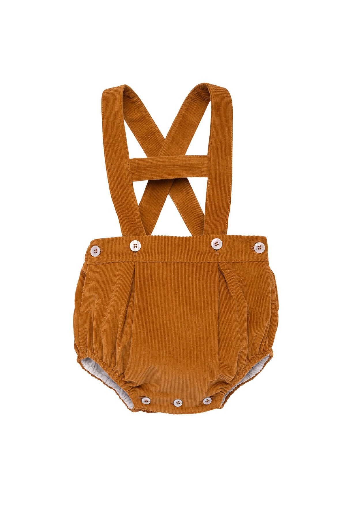 Leonardo Corduroy Romper in Caramel