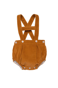 Leonardo Corduroy Romper in Caramel