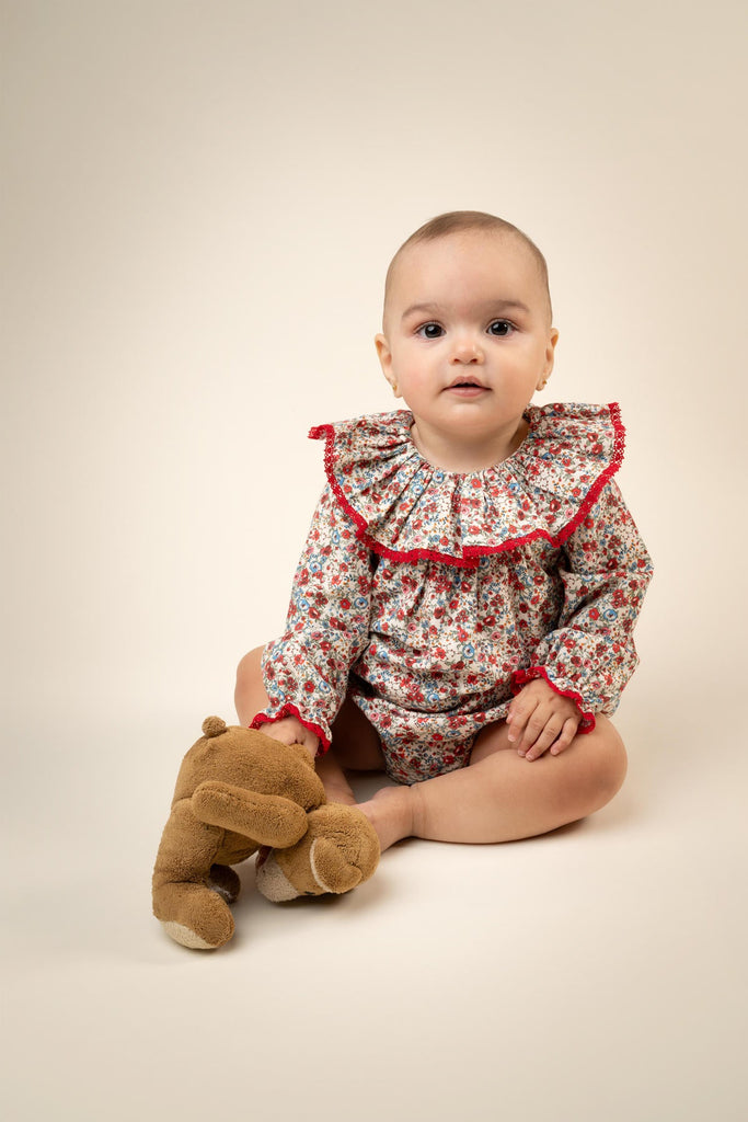 Fabiola Romper in Scarlet Garden