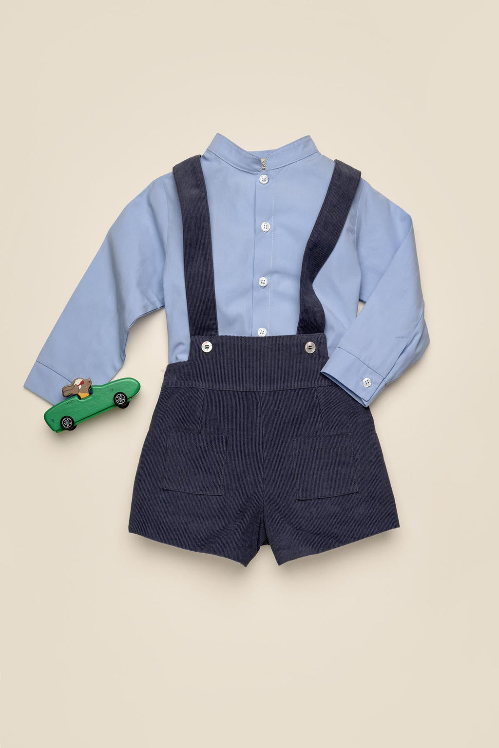 Julian Corduroy Romper in Midnight Blue