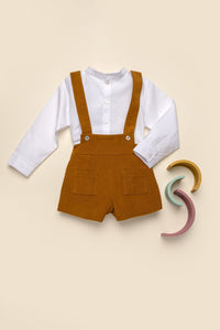 Julian Corduroy Romper in Caramel