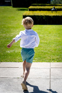 Sebastian Linen Shorts in Mint Green