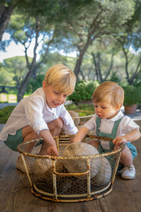 Leonardo Linen Romper in Mint Green