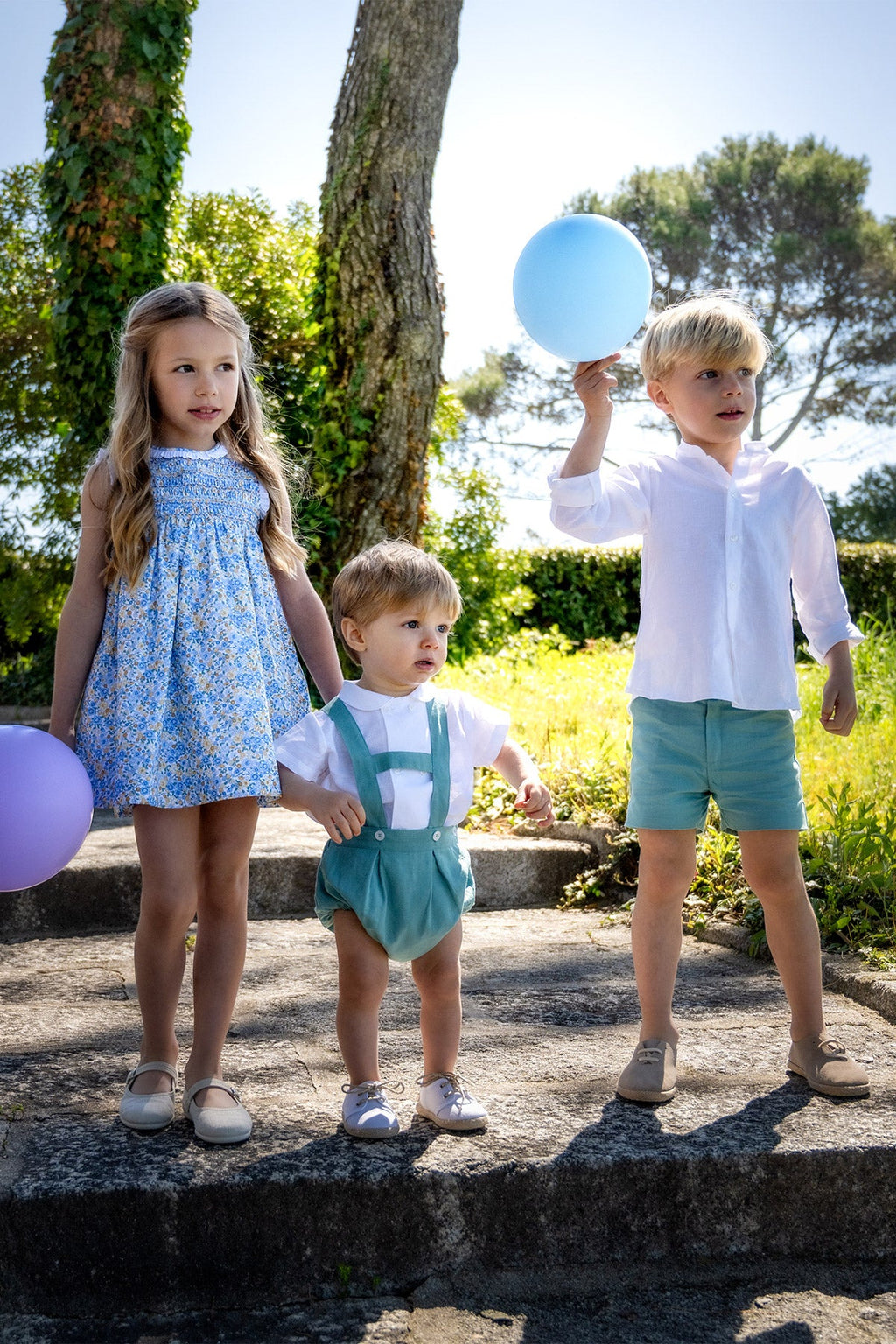 Leonardo Linen Romper in Mint Green