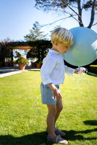 Sebastian Linen Shorts in Coastal Blue