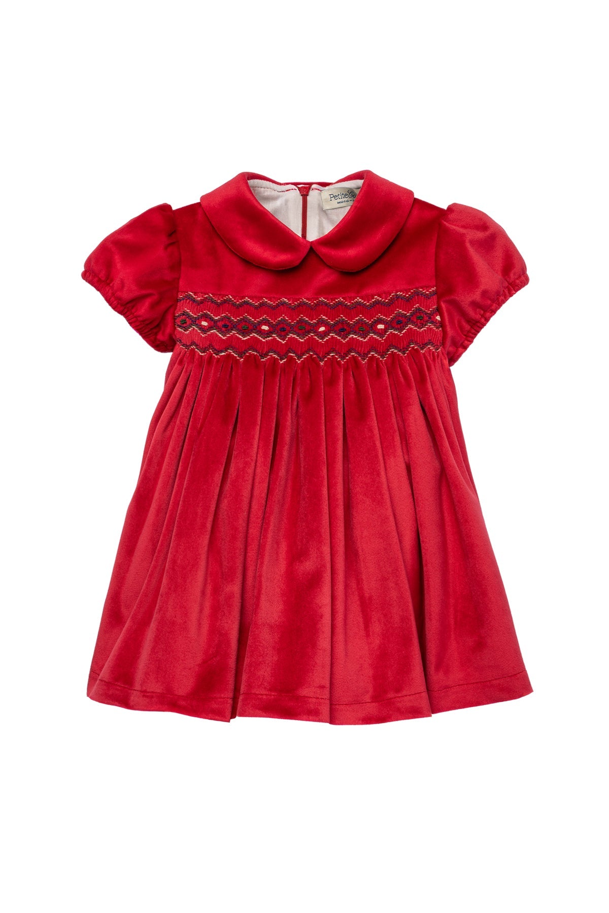 Camille Velvet Short Dress in Cherry
