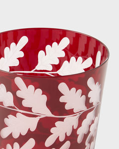 Engraved Oak Leaf Water Tumbler in Burgundy