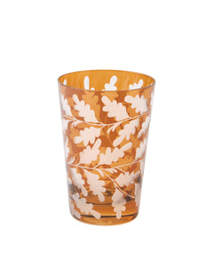 Engraved Oak Leaf Water Tumbler in Walnut